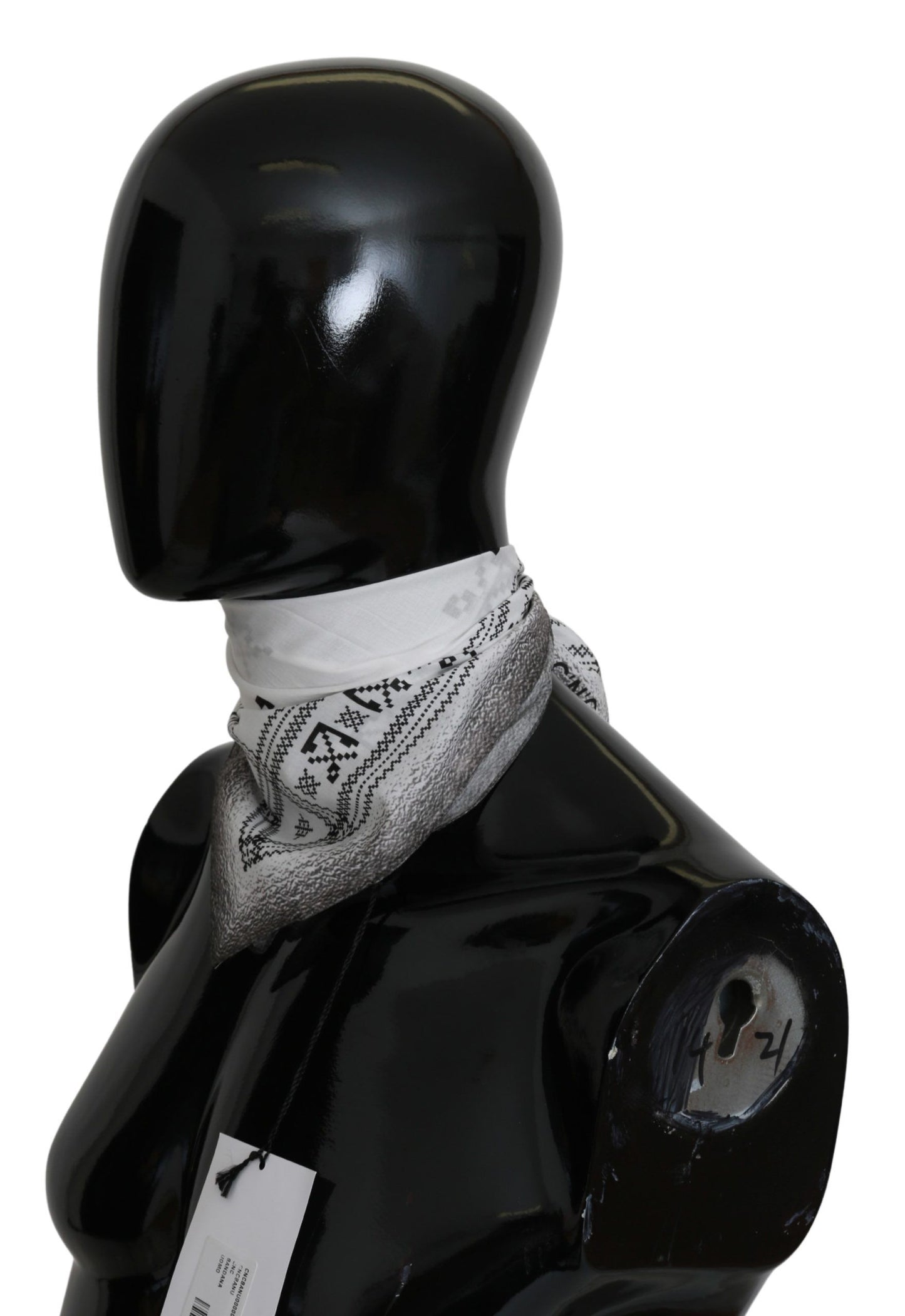 Costume National Hvidt Trykt Bandana Bomuldstørklæde