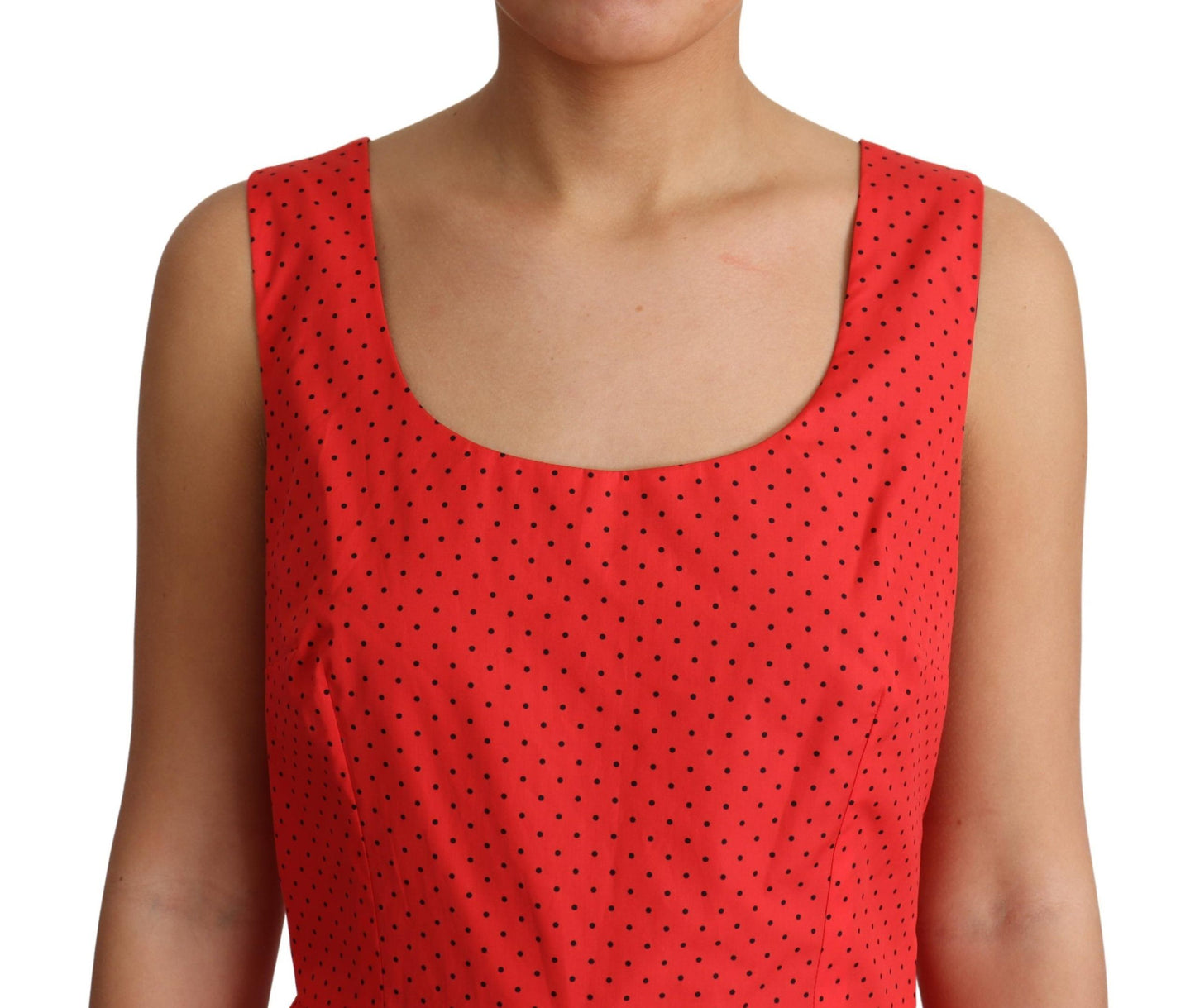 Dolce & Gabbana Red Polka Dotted Cotton A-Line Dress