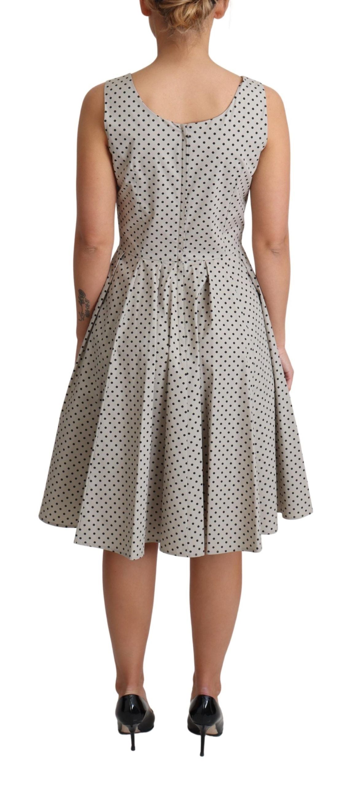 Rochie Dolce & Gabbana bej cu buline din bumbac, linie A