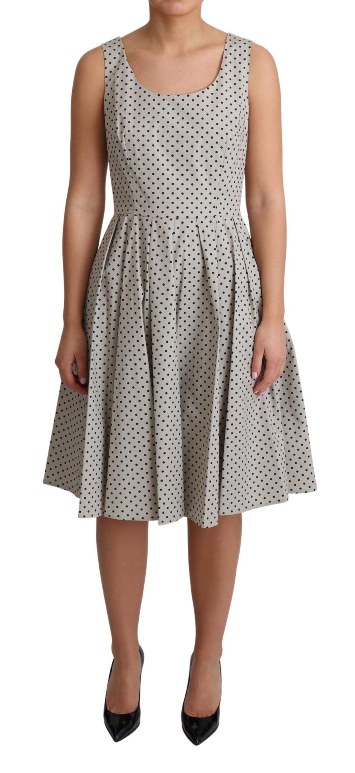 Rochie Dolce & Gabbana bej cu buline din bumbac, linie A