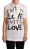 Dolce & Gabbana White Cotton Silk I'm In Love Top T-shirt