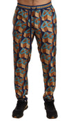 Dolce & Gabbana Multicolor Patterned Joggers Silk Pants