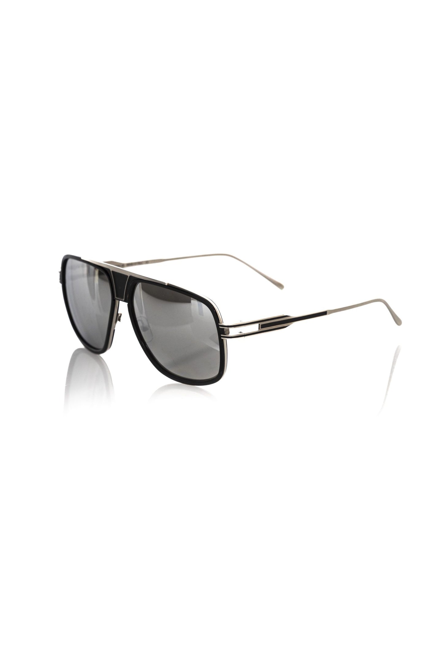 Frankie Morello Black Metallic Fibre Men Sunglass