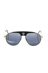 Frankie Morello Black Metallic Fiber Men Sunglasses
