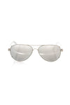 Frankie Morello Silver Metallic Fibre Men Sunglass