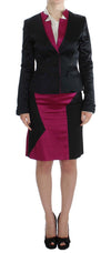Exte Black Pink Two Piece Suit Skirt & Blazer