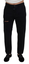 Dolce & Gabbana Black Loose Regular Torn Cotton Jeans