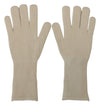 Dolce & Gabbana White Cashmere Knitted Hands Mitten Mens Gloves