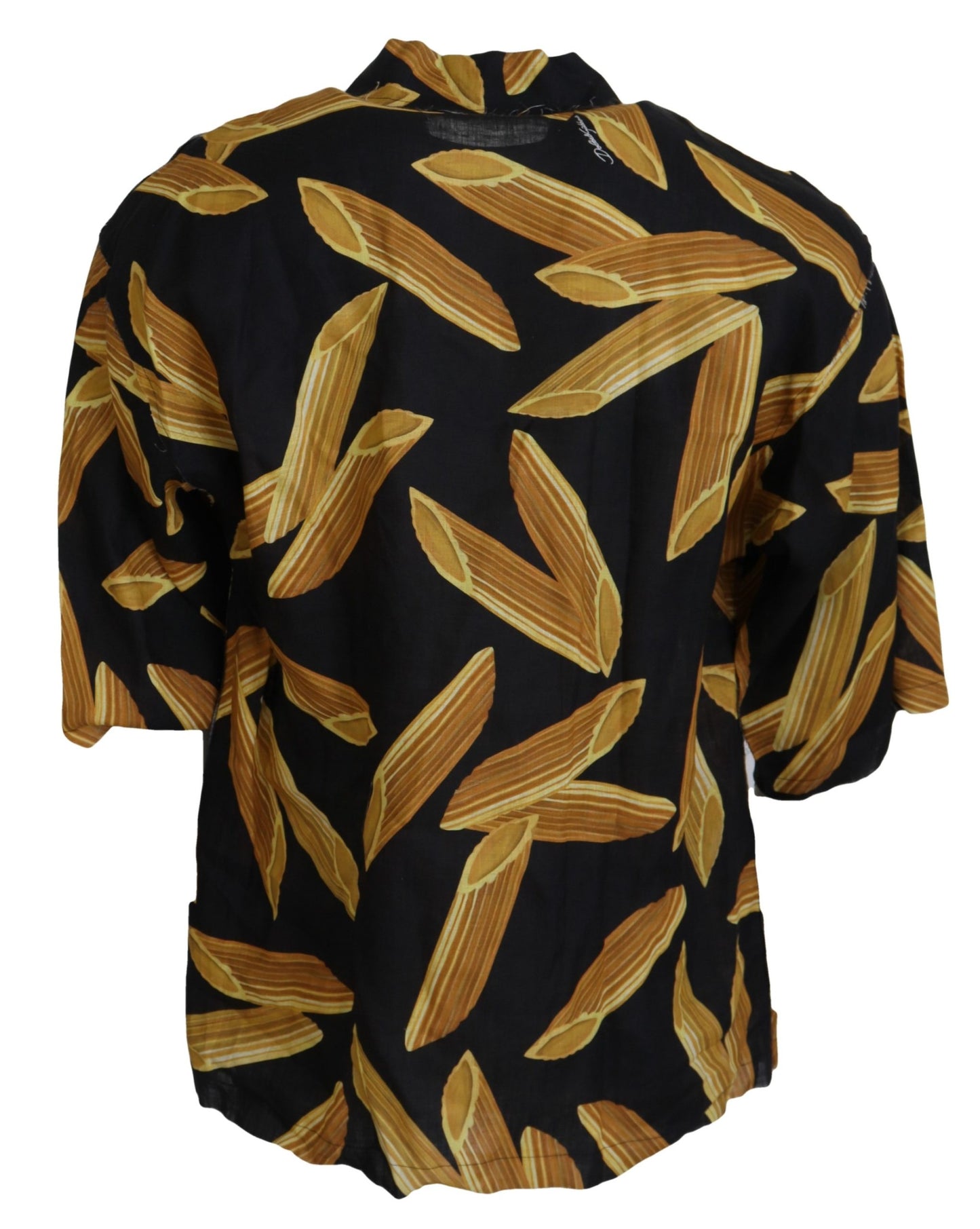 Cămașă casual Dolce & Gabbana neagră Penne Rigate din in