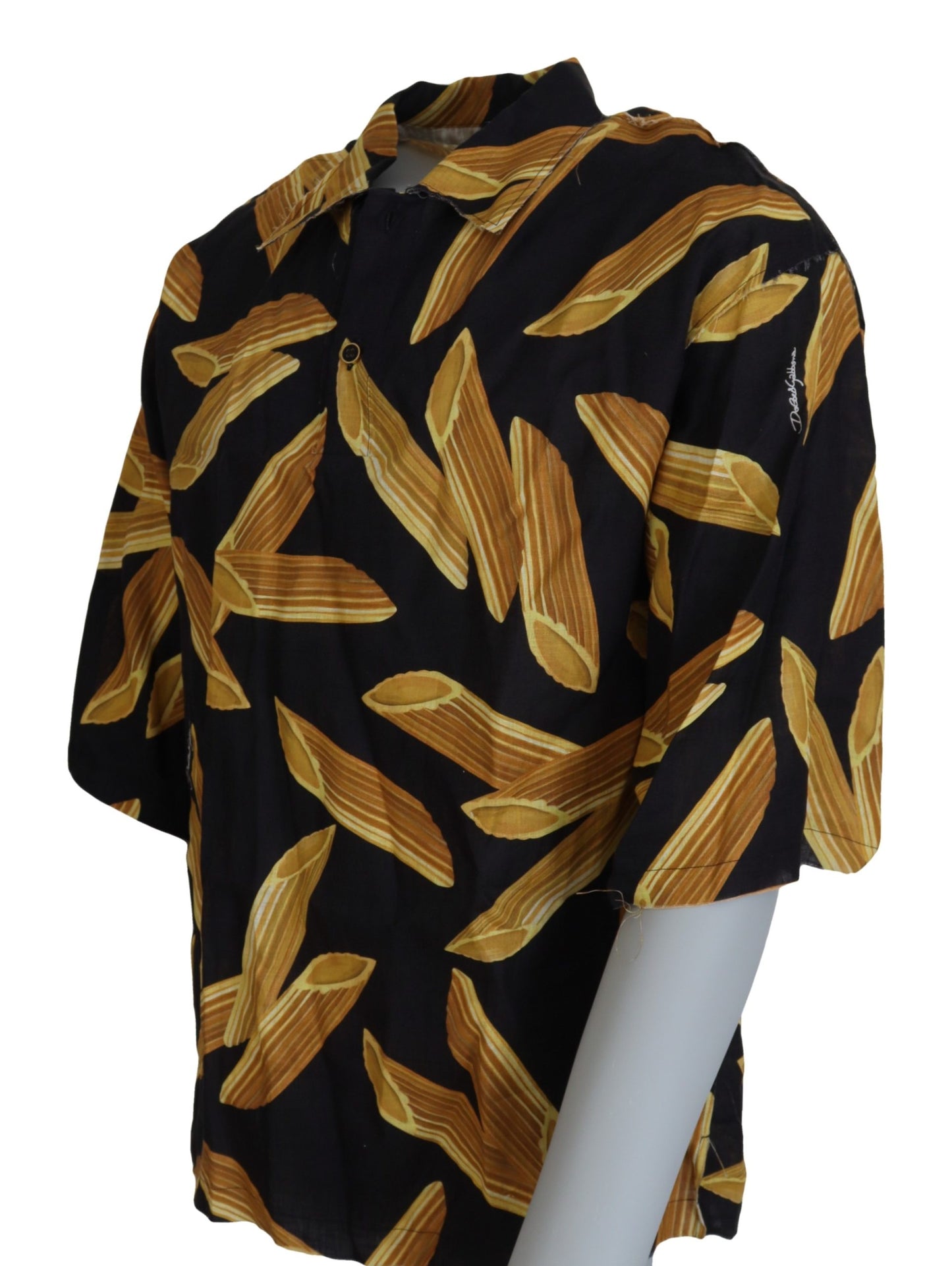 Cămașă casual Dolce & Gabbana neagră Penne Rigate din in