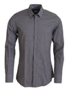 Dolce & Gabbana Gray Brown GOLD Slim Fit Dress Formal Shirt