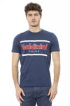 Tricou Baldinini Trend albastru din bumbac pentru bărbați