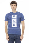 Tricou Baldinini Trend albastru din bumbac pentru bărbați