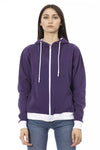 Baldinini Trend Purple Cotton Women Sweater with Adjustable Hood