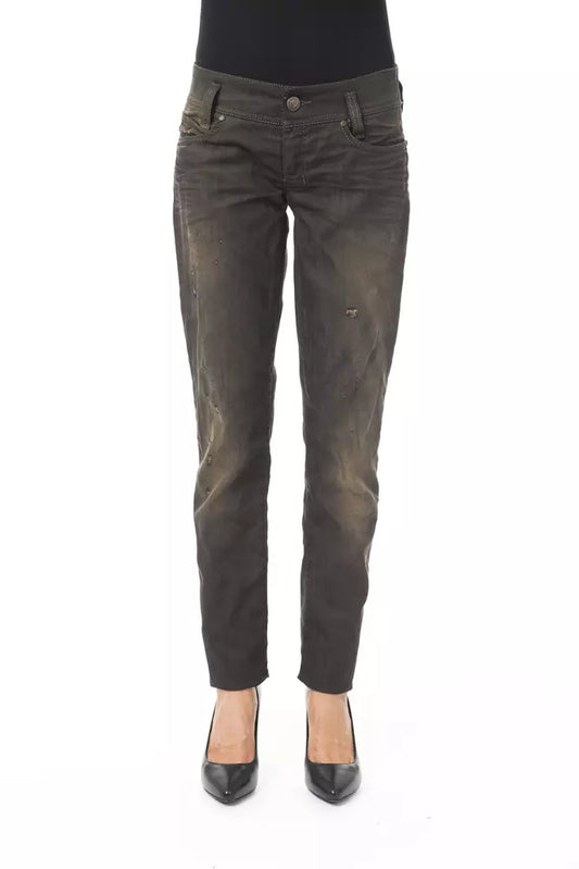 BYBLOS Black Cotton Women's Regular Jeans