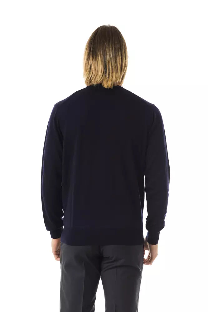 Uominitaliani Blue Merino Wool Men's Sweater