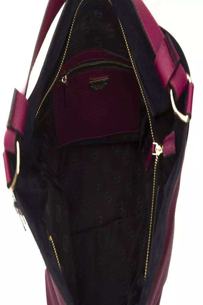 Pompei Donatella "Burgundy Leather Women Shoulder Bag"