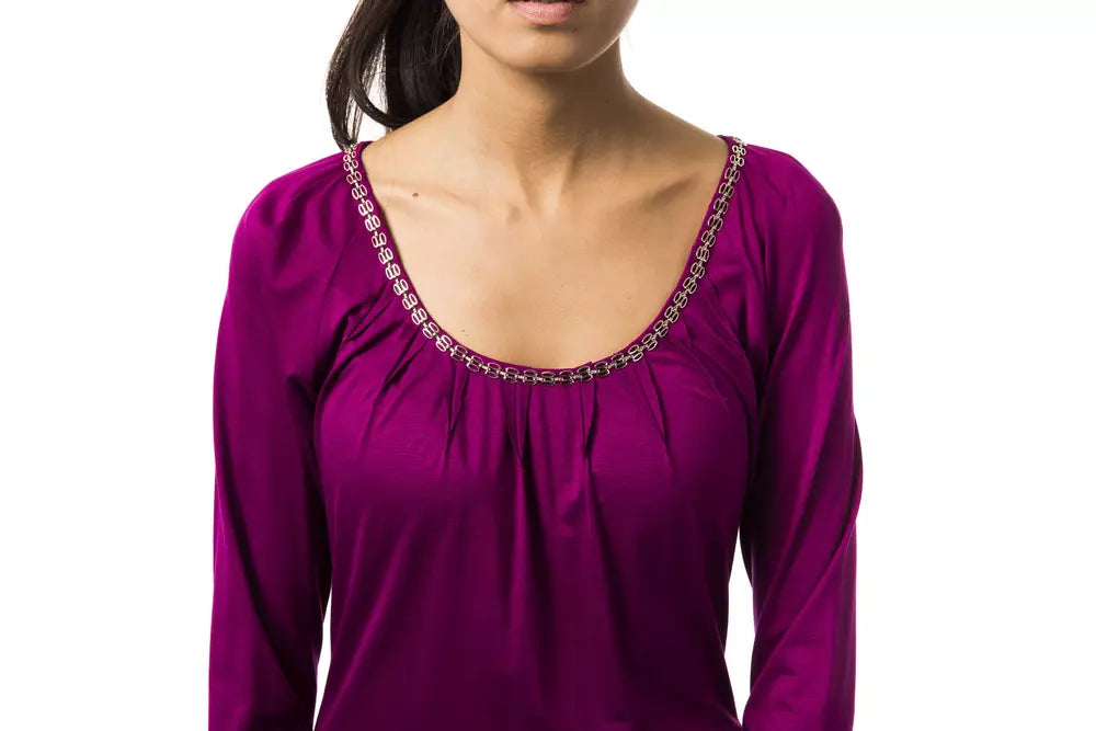 BYBLOS Purple Viscose T-Shirt