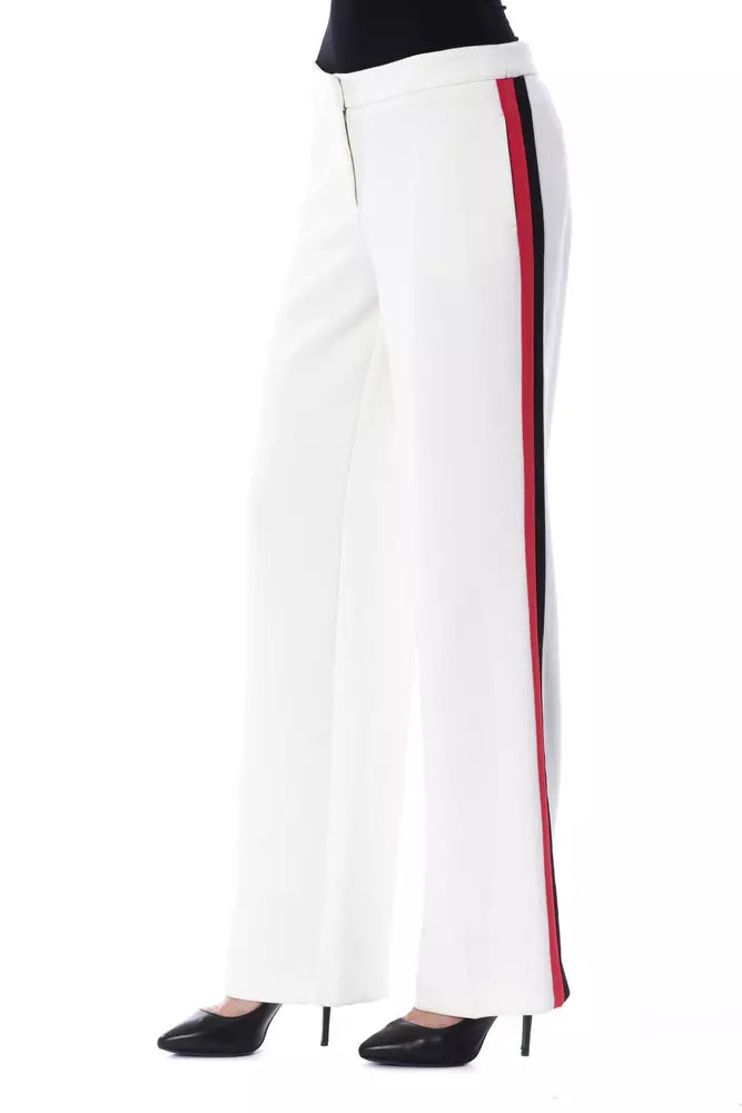 Pantaloni de damă BYBLOS din poliester alb