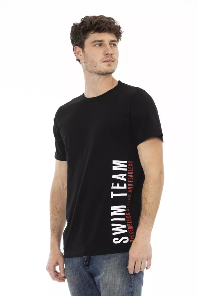 Tricou Bikkembergs negru din bumbac pentru bărbați