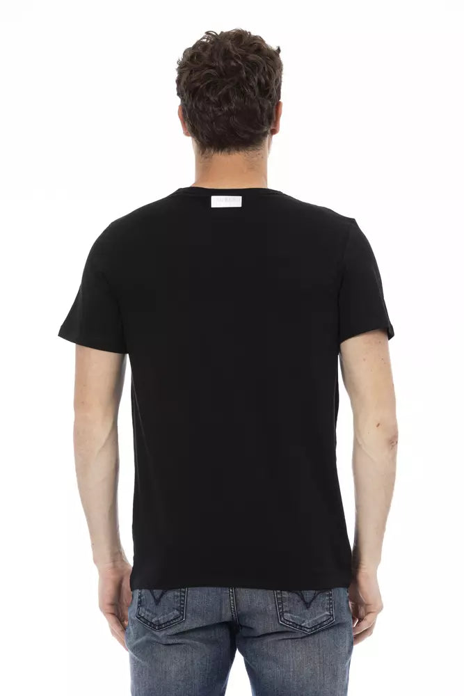 Tricou Bikkembergs negru din bumbac pentru bărbați