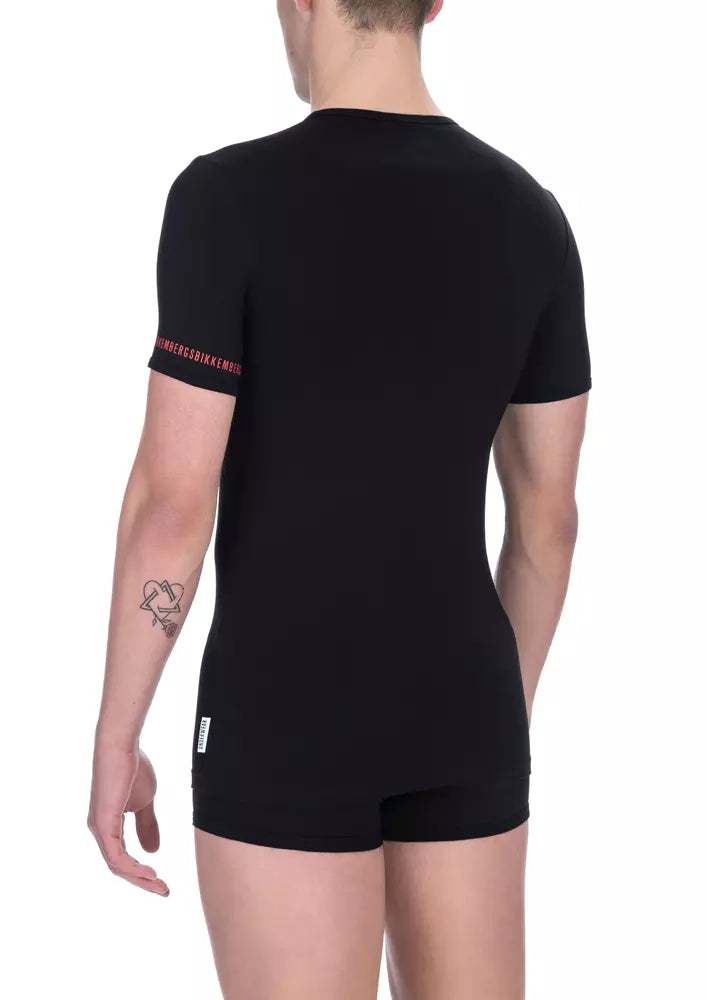 Bikkembergs Tricou negru din bumbac pentru bărbați, set de două