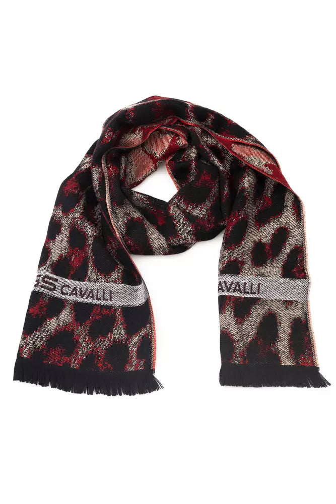 Cavalli Class Burgundy Wool Scarf
