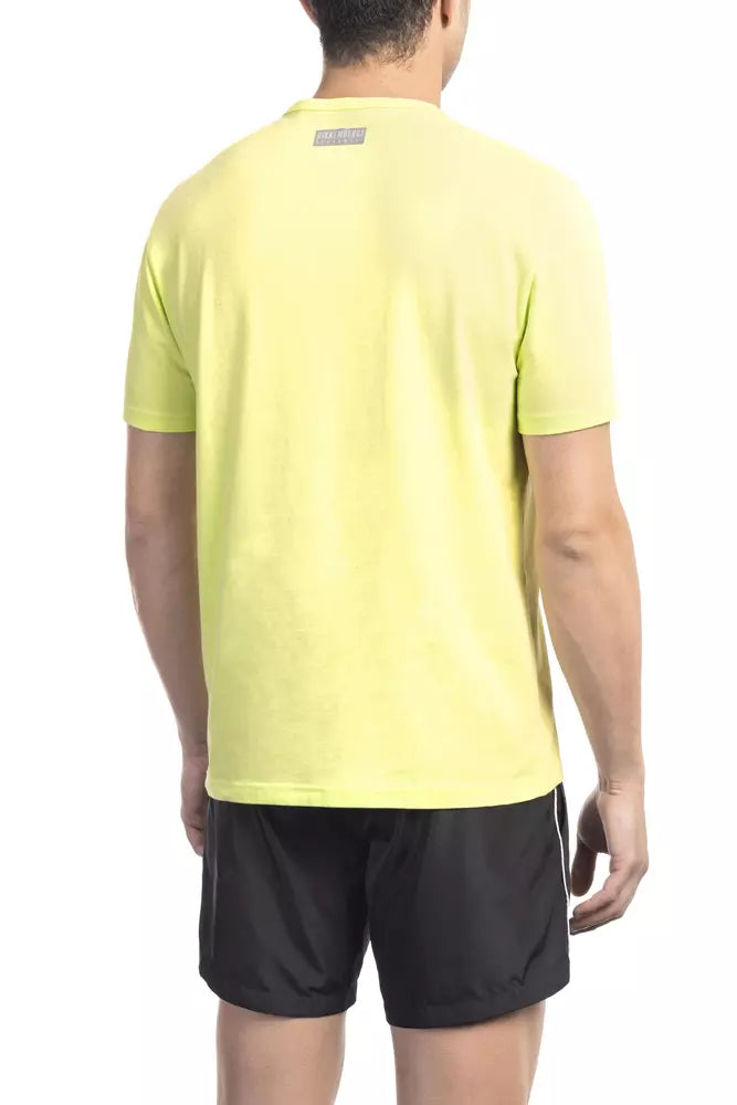 Tricou Bikkembergs galben din bumbac pentru bărbați
