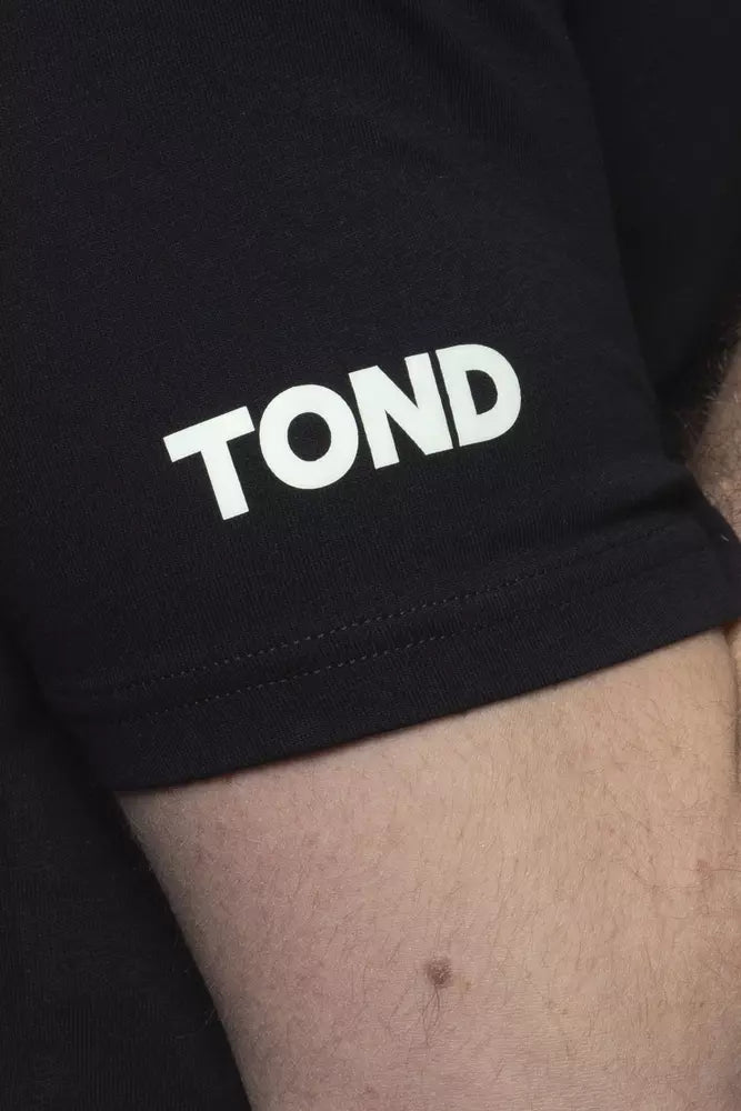 Tricou negru din bumbac Tond pentru bărbați
