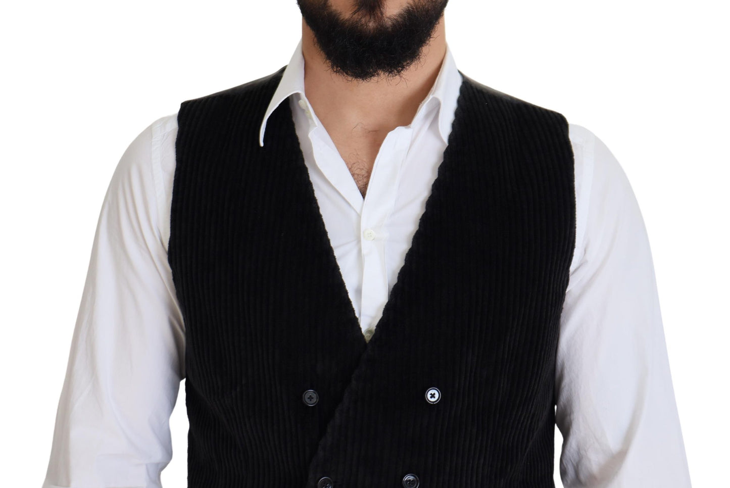 Vestă Dolce & Gabbana neagră din bumbac cu două nasturi