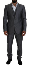 Costum Dolce & Gabbana gri SICILIA slim fit din 3 piese