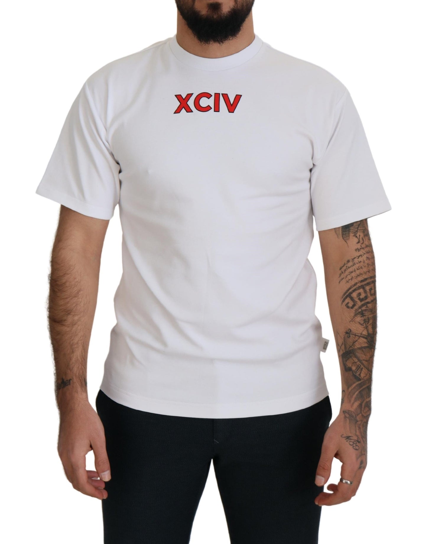 Tricou GCDS cu mânecă scurtă din bumbac și imprimeu alb cu logo