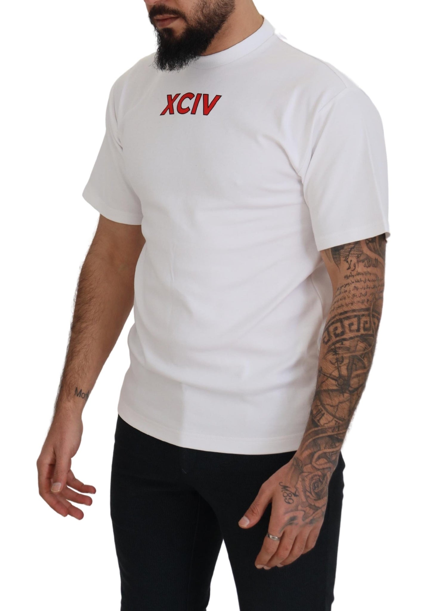 Tricou GCDS cu mânecă scurtă din bumbac și imprimeu alb cu logo