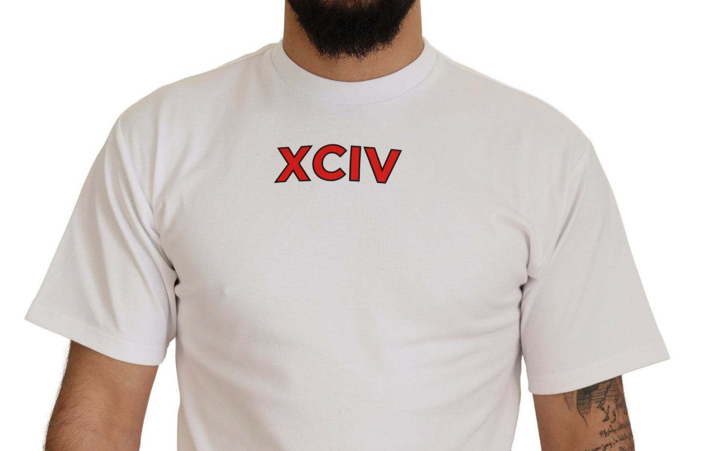 Tricou GCDS cu mânecă scurtă din bumbac și imprimeu alb cu logo