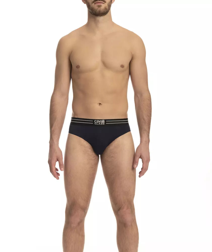 Cavalli Class Blue Cotton Men Underwear Tri-pack