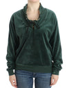 Cavalli Green velvet cotton sweater