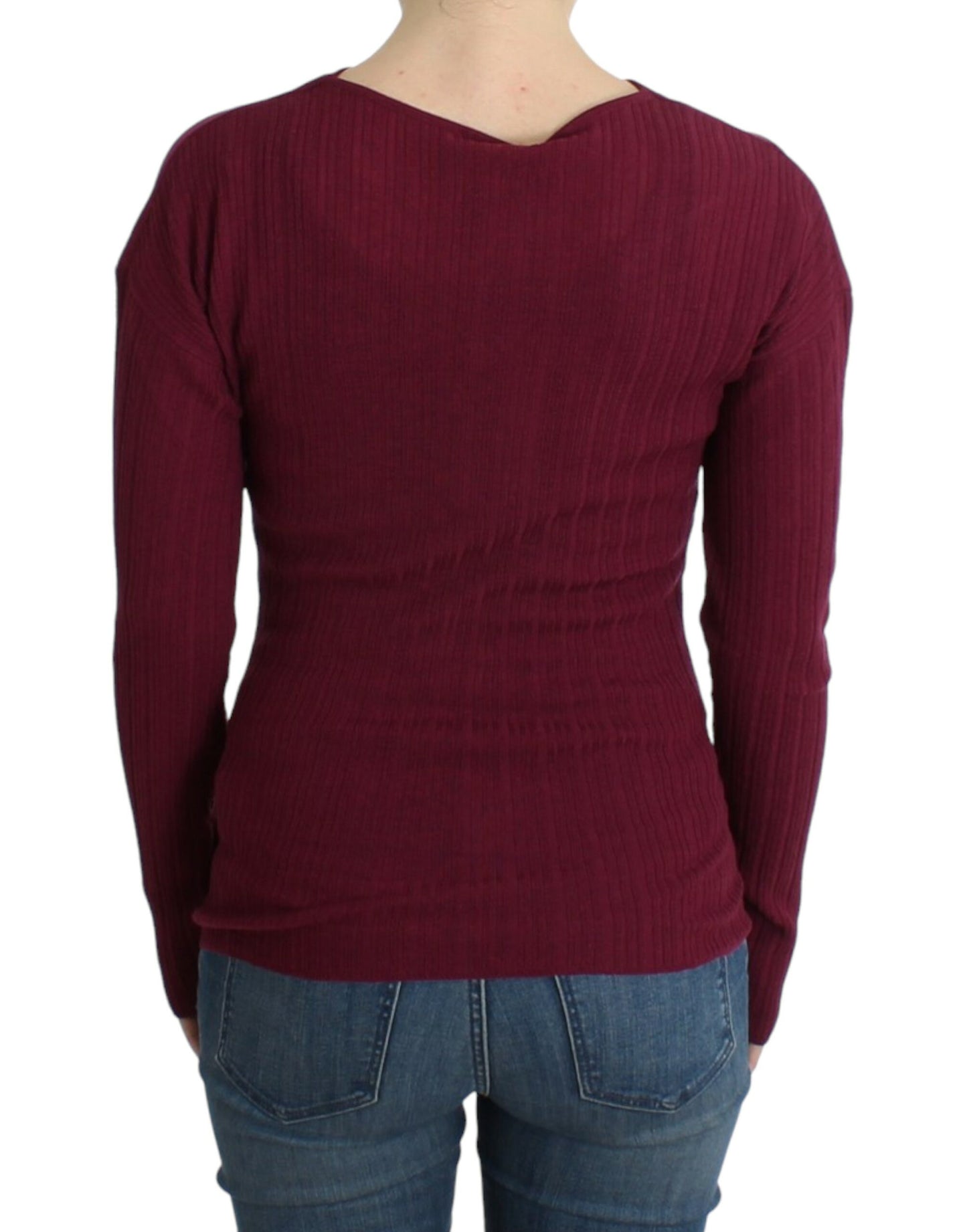 Cavalli Purple knitted wool sweater