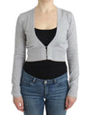 Cavalli Gray cropped wool cardigan