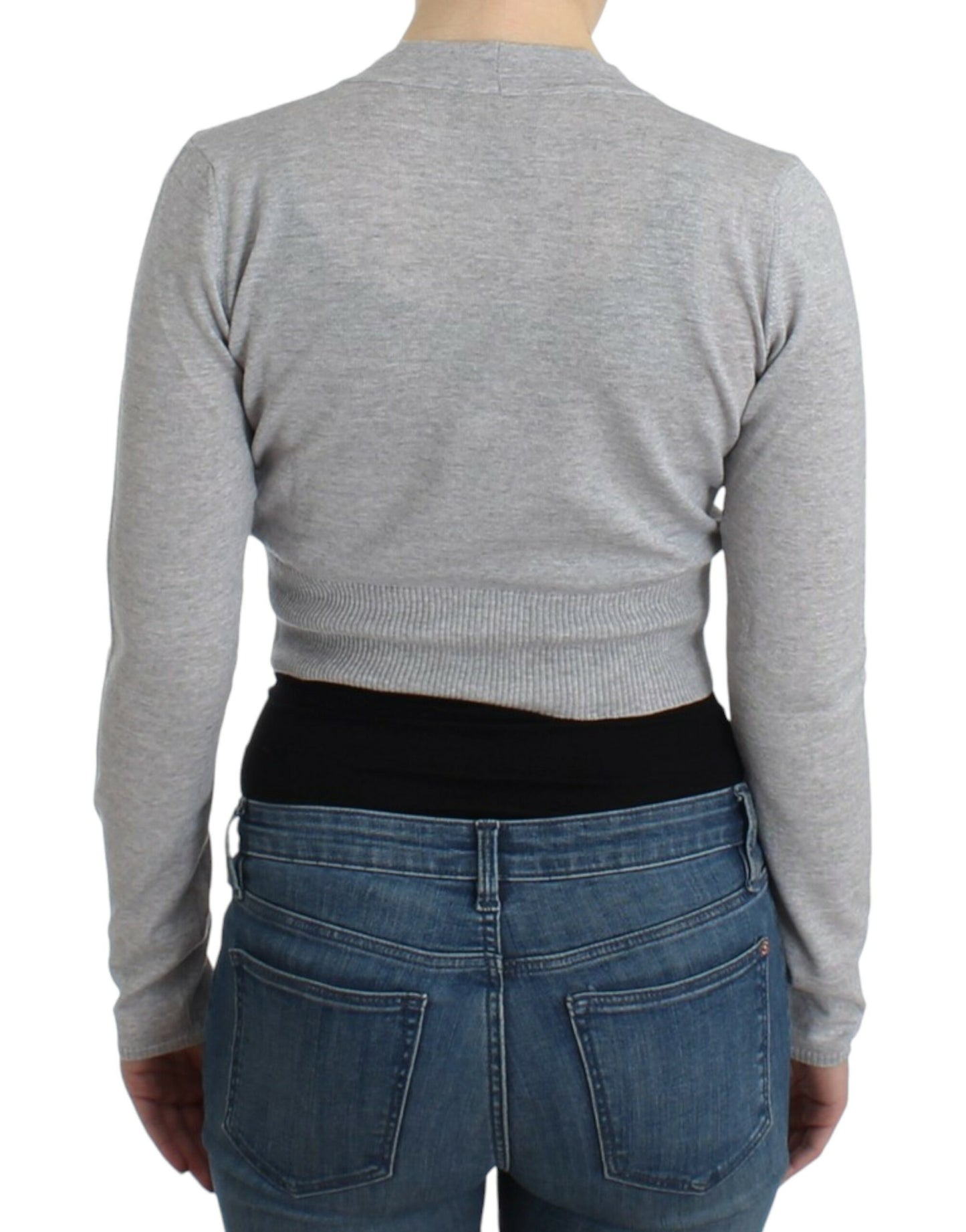 Cardigan scurt din lână Cavalli Gray