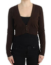 Cavalli Brown cropped wool cardigan