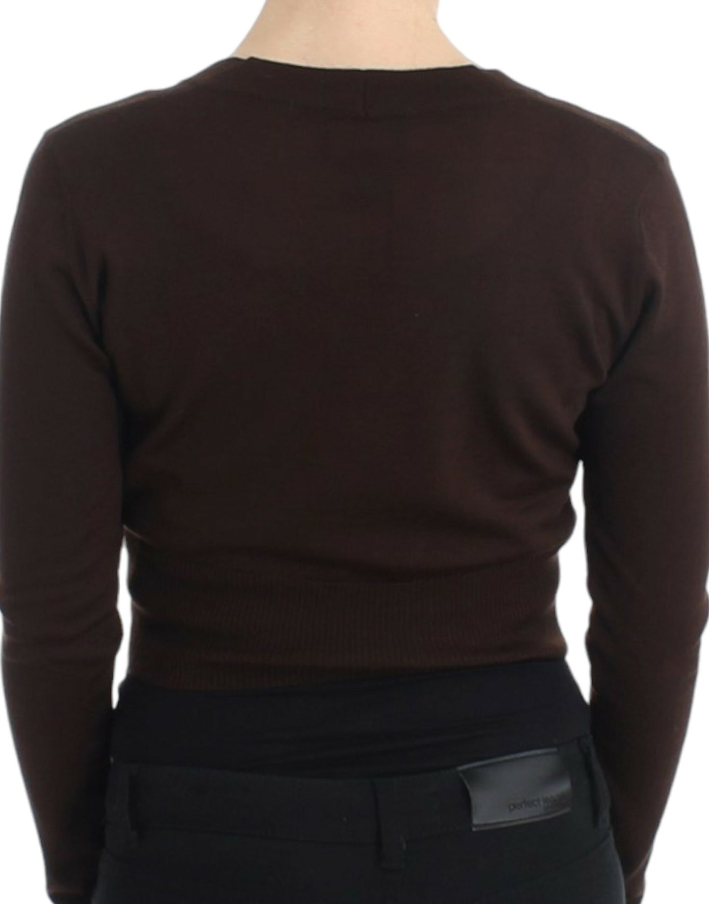 Cardigan scurt din lână Cavalli Brown