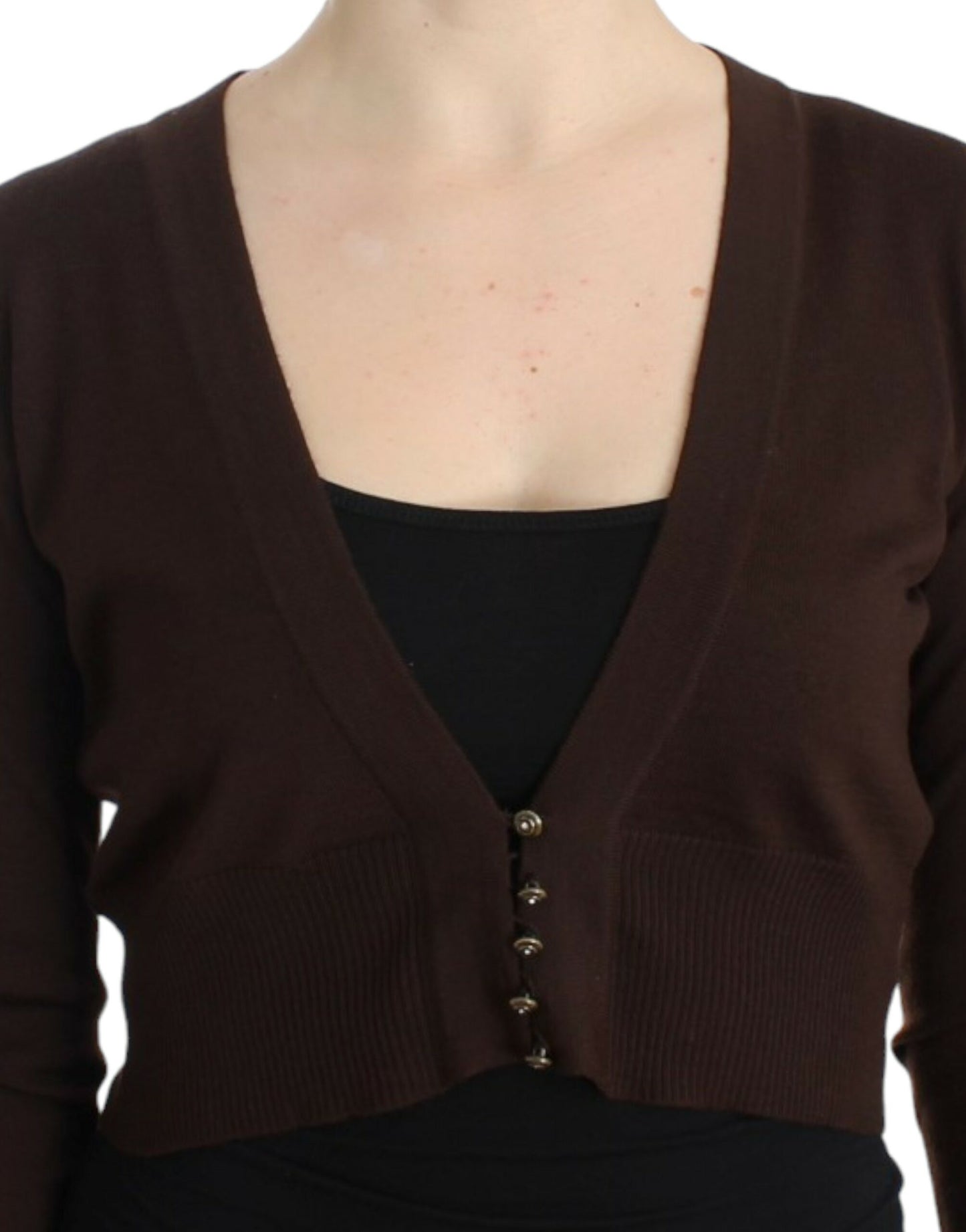 Cardigan scurt din lână Cavalli Brown