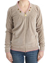 Cavalli Beige velvet zipup sweater