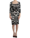 Cavalli Black Printed Sheath Dress
