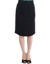 Cavalli Black wool pencil skirt