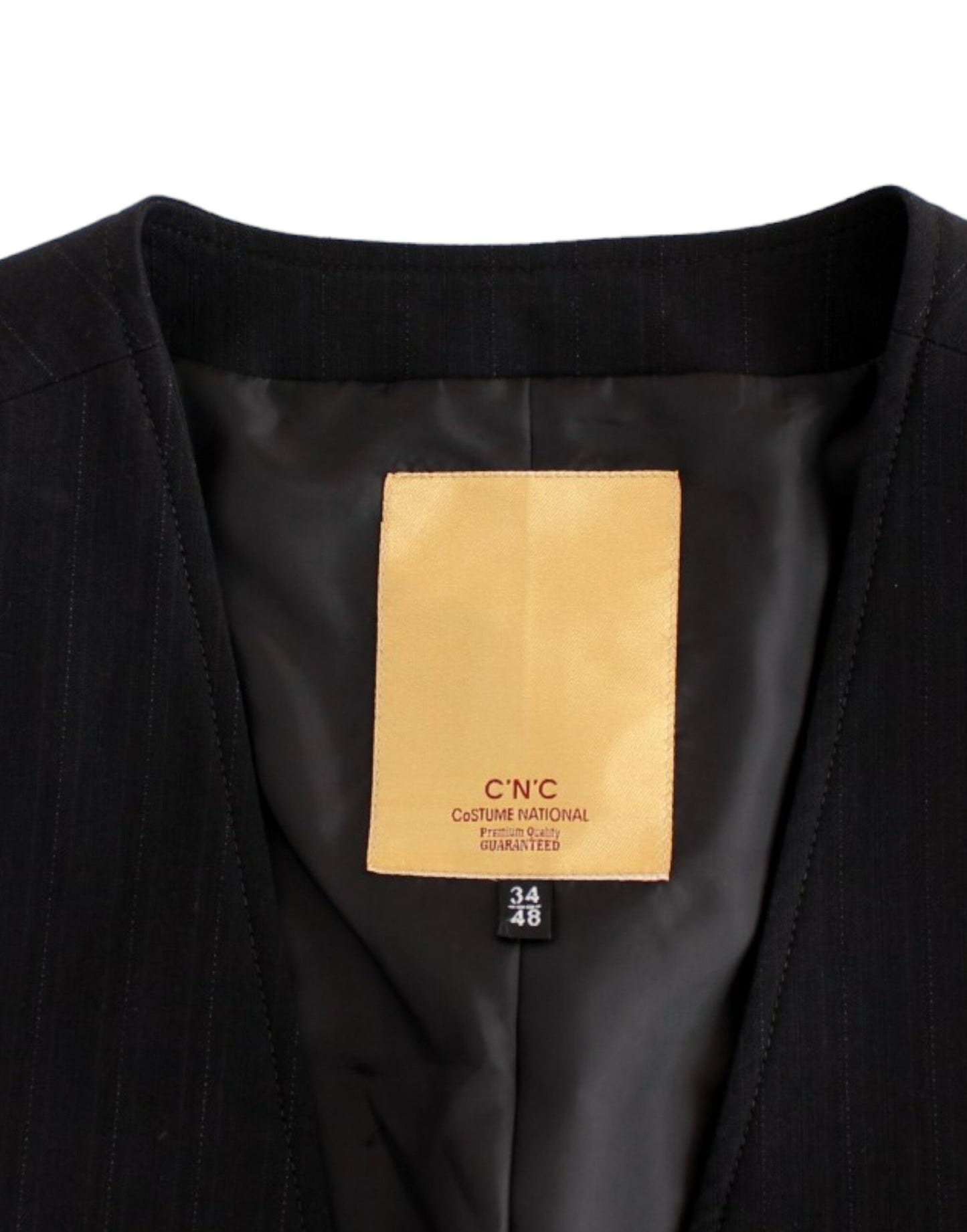 Vestă casual din bumbac cu dungi negre Costume National