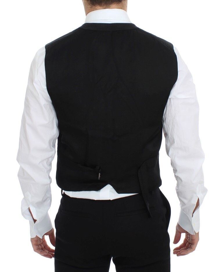 Vestă elegantă Dolce & Gabbana din amestec de bumbac negru