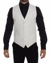 Dolce & Gabbana White Cotton Silk Blend Dress Vest Blazer