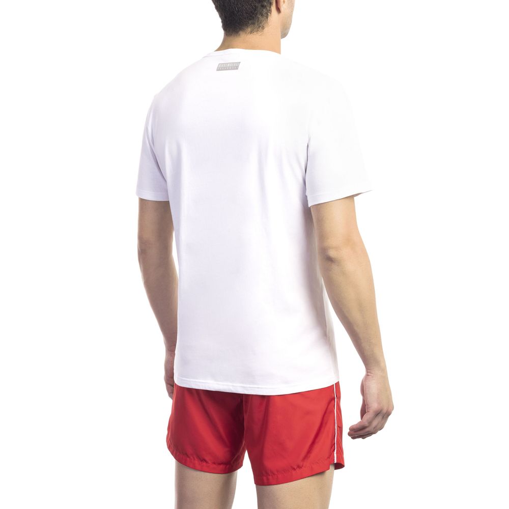 Tricou Bikkembergs alb din bumbac pentru bărbați