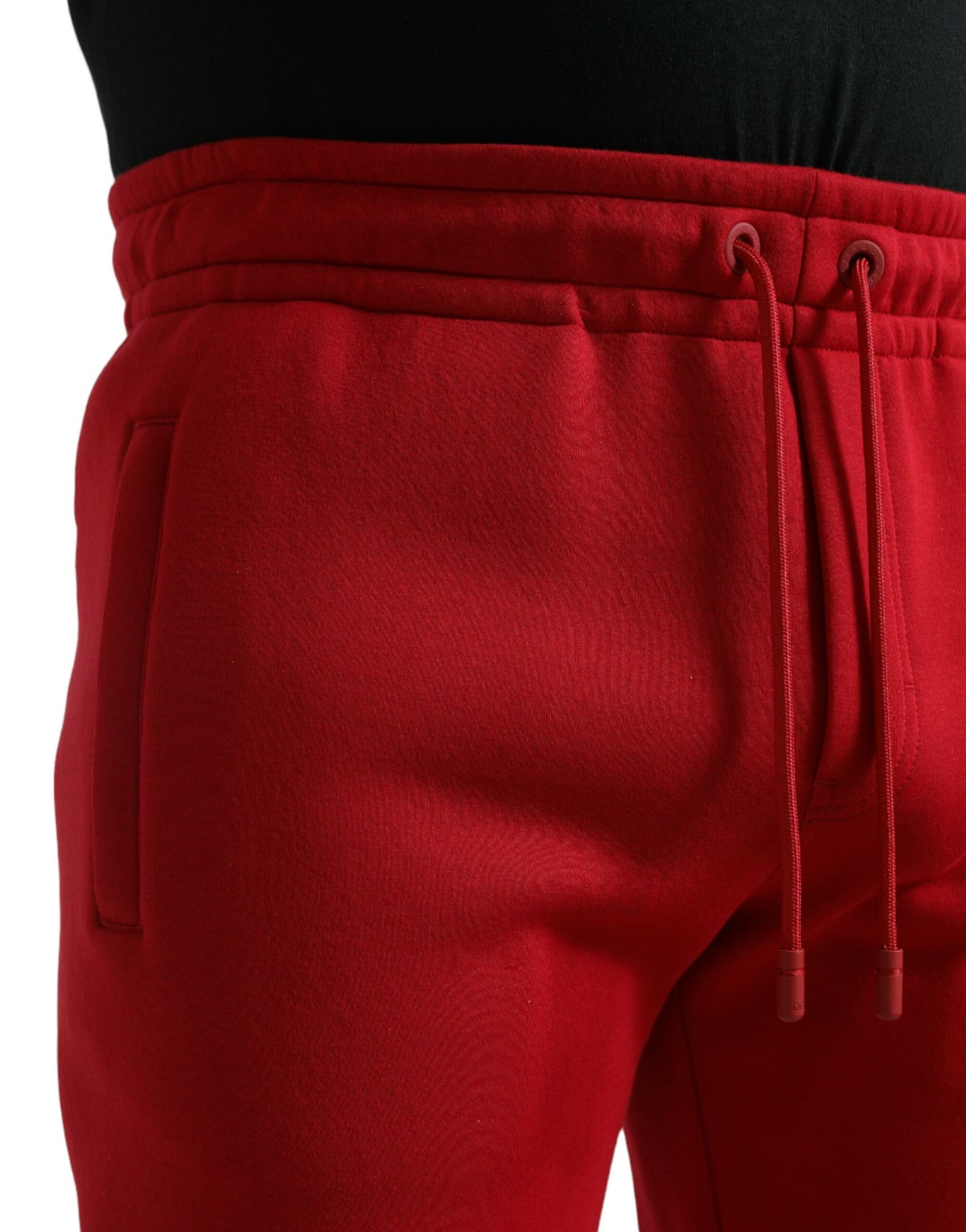 Pantaloni jogger skinny Dolce & Gabbana roșii din amestec de bumbac